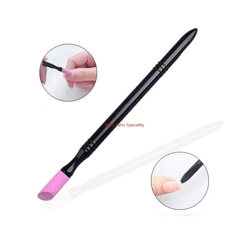 1PC Professional Double-end Quartz Stone Scrub Pen Nail Cuticle Remover Washable Dead Skin Pusher Trimmer Nail Art Tool
