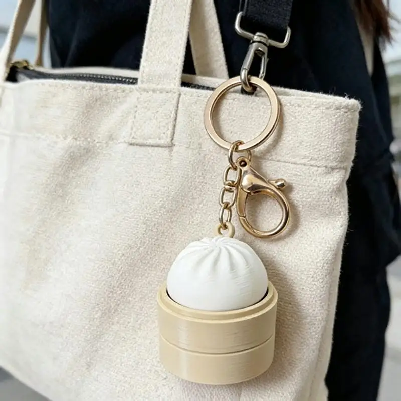 Egg Rice Shape 3D Printed Keycap Press Keychain Fidget Button Clicker Keyring Bag Pendant Decompression Toy Gift For Kids
