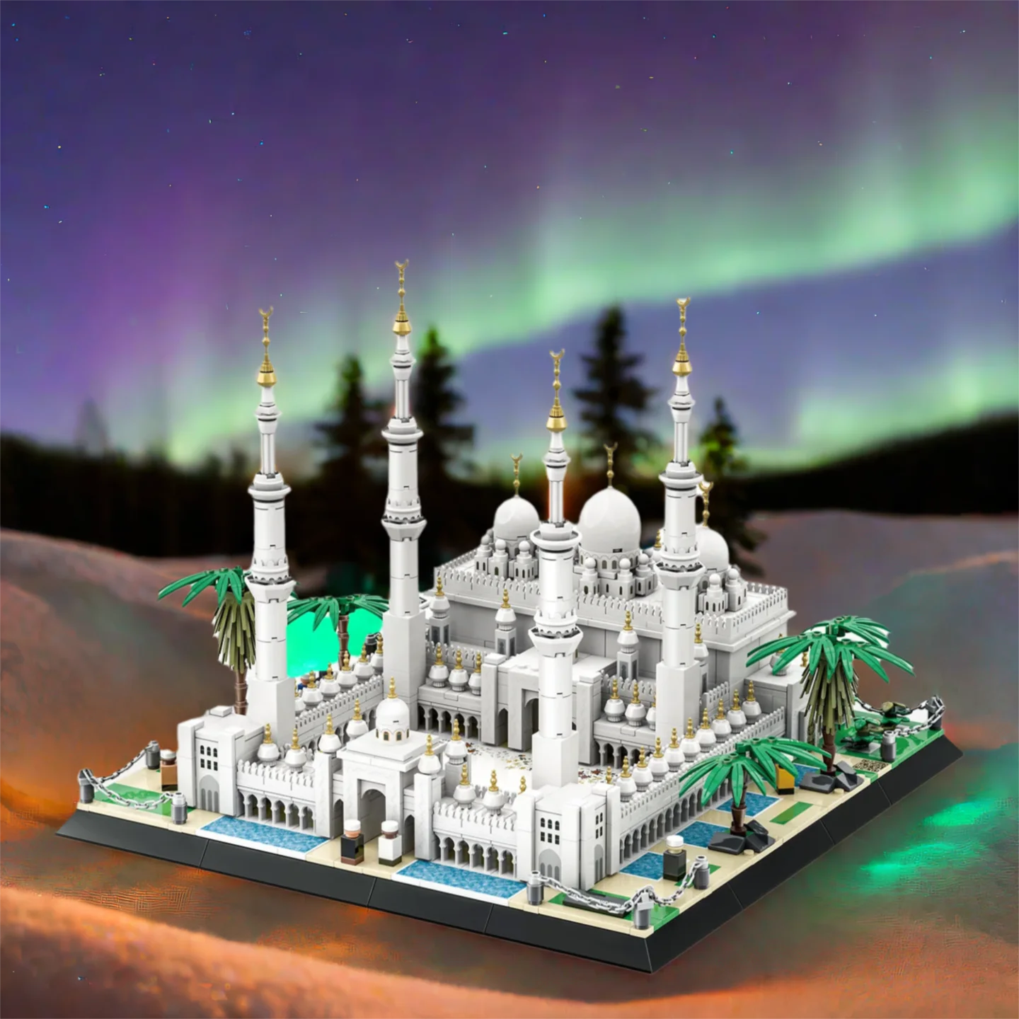 VAE Sheikh Zayed BinSultan Nahyan Moskee Bouwsteen Verenigde Arabische Emiraten Architectuur Bouw Model Baksteen Speelgoed Voor Gift