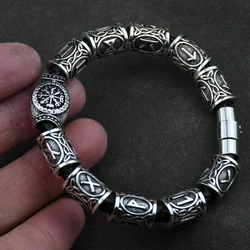 Norse Runes Bracelet Vikingo 3pcs /11pcs/13Pcs/15pcs Runes Beads Vegvisir Compass Amulet Viking Bracelet Slavic Accessorier