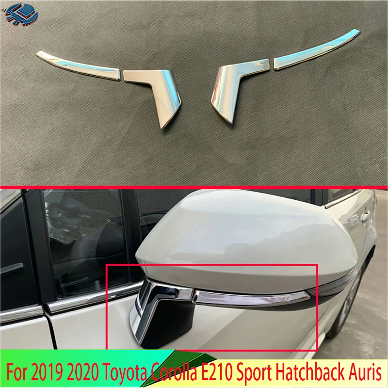 For 2019 2020 2021 Toyota Corolla E210 Sport Hatchback Auris ABS Chrome Side Mirror Rear View Wing Chrome Cover Trim