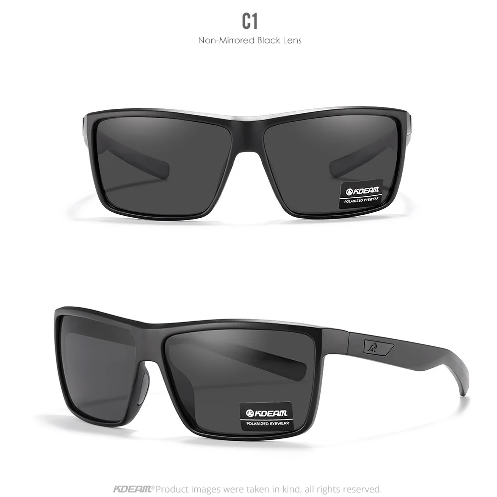 KDEAM Marke Neue Kratzfeste Sonnenbrille männer Fahren Polarisierte Quadratische Gläser mit Federscharniere Angeln Sonnenbrille UV400 – Detail 13