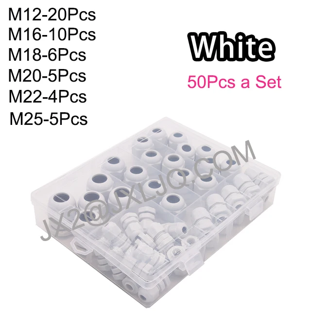 Adjustable Cable Glands Kit 3-21mm Lock Nut Connector Joint IP68 Waterproof M12 M16 M20 M25 M32 Nylon Plastic Connector