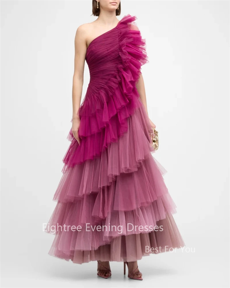 Ightree Dusty Pink Tulle abiti da festa a strati abiti da ballo da sposa abenkleider lang pieghe sfumate abito da sera principessa donna