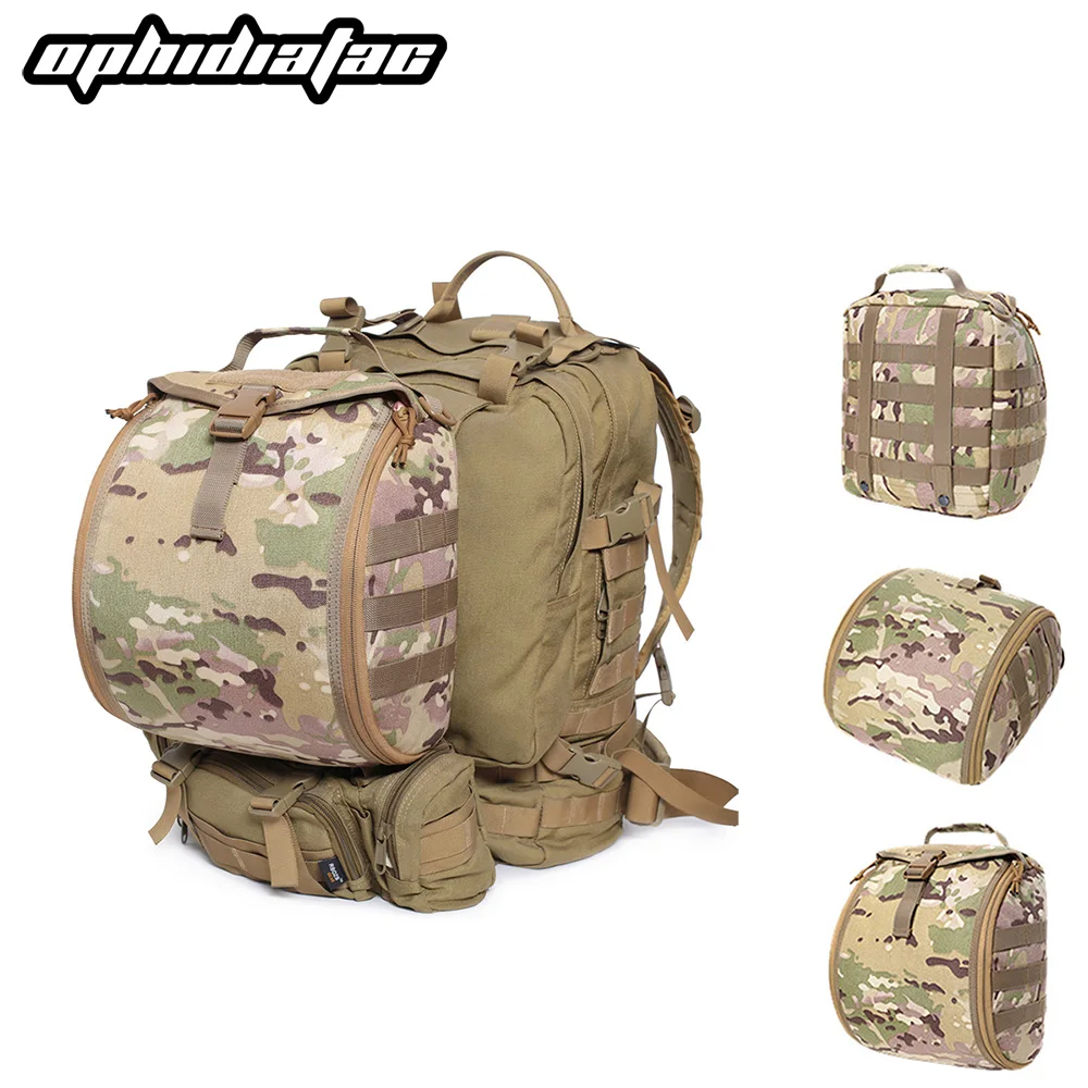 OPHIDIAN Hunting Helmet Bag Multifunctional Molle Carrying Bag for Sport Hunting Shooting Helmet Storage Handbag