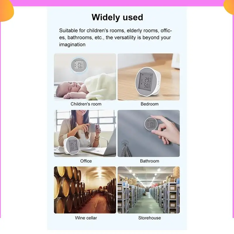 

A23P Tuya Wi-Fi Датчик температуры и влажности Крытый гигрометр Термометр Детектор Smart Life App Батарея или питание от USB