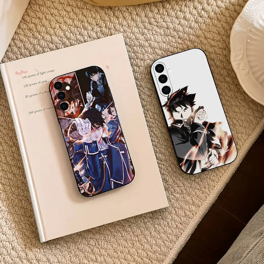 Funny Anime Fire Roy F-Fma Phone Case Black Silicone Soft For Samsung A73,A72,A71,A70,A53,A52,A51