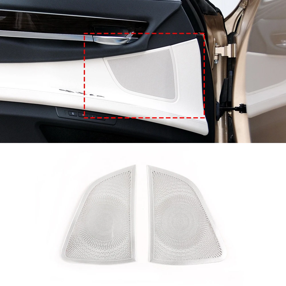 

2pcs Stainless Steel Car Door Audio Speaker Cover For BMW F01 F02 F03 F04 G11 G12 7 Series 2009-2014 Decoration Car Accessory