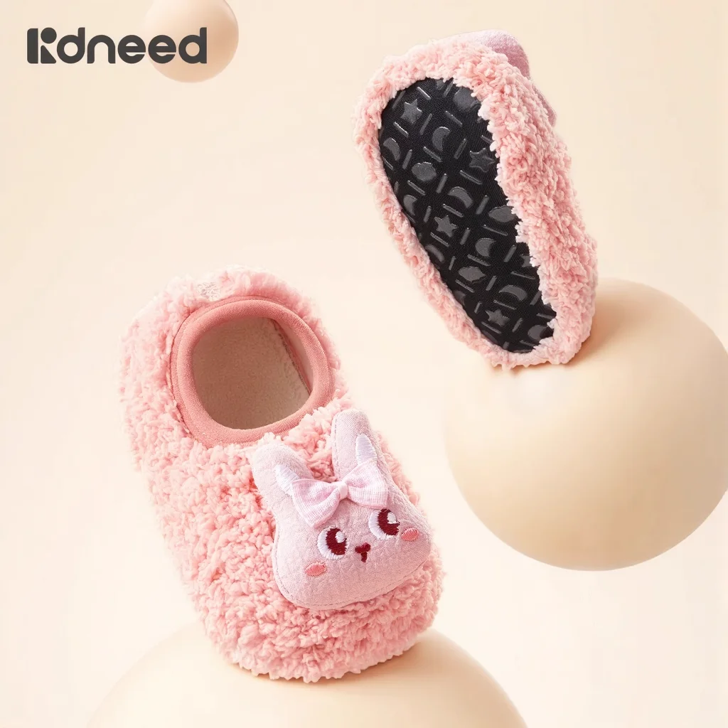 Cute Cartoon Print Baby Non Slip Floor Socks Thick Warm Soft Sole Anti Skid Walking Socks Fleece Lined Toddler Socks Winter 0-4Y
