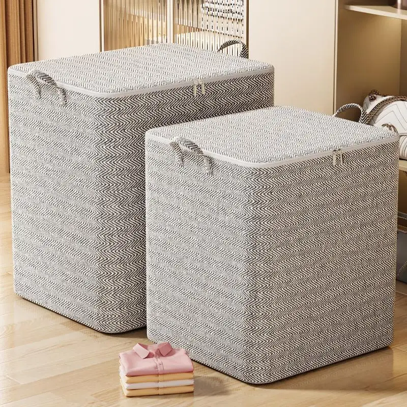 220L Big Size Clothes Storage Box With Cover Large Laundry Basket Organizer Bag For Baby Foldable