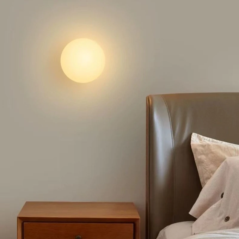 

Minimalist Glass Ball Bathroom Wall Lamp Bedroom Bedsied Wall Lights for Living Room Corridor Aisle Led Indoor Lighting Fixtures