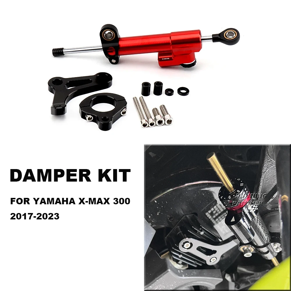 

For YAMAHA XMAX300 XMAX Xmax 300 X-MAX300 X-MAX 300 Motorcycle 2017-2023 Adjustable Steering Stabilize Damper Bracket Mount Kit