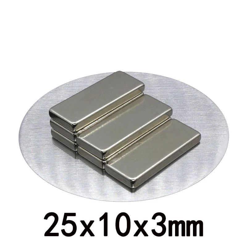 25X10X3 Square Super Strong Magnetic Magnets 25mmX10mmX3mm Permanent Neodymium 25x10x3mm Block Magnet 25*10*3