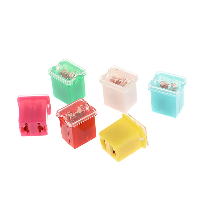 1Pc Car Fuse Assortment Kit Rectangle Type Automotive Low Profile Box Shaped Micro Cartridge Fuses For Cars 20A25A30A40A50A60A