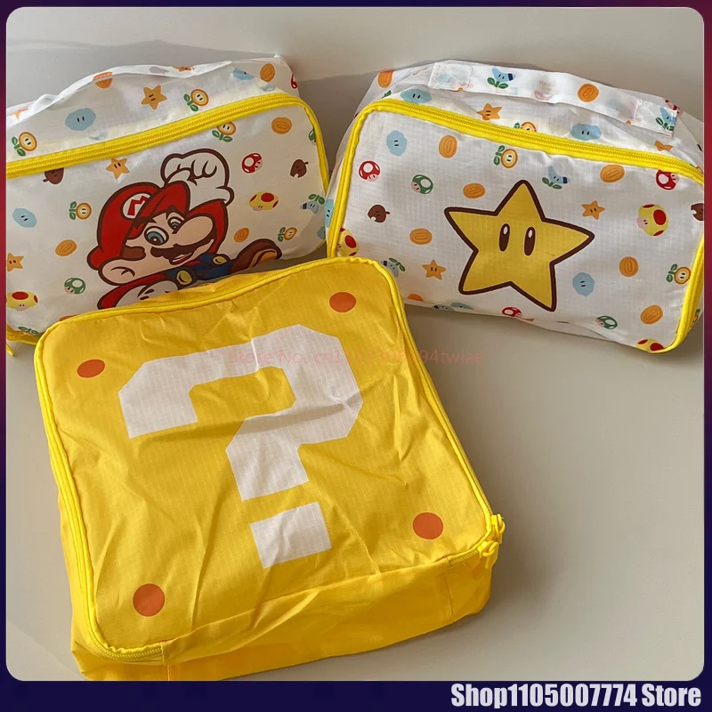 3pcs/Set Anime Super Mario Storage Bag Cartoon Large Capacity Cosmetic Bag Travel Light Clothing Packaging Travel Bag Kids Gift view 5