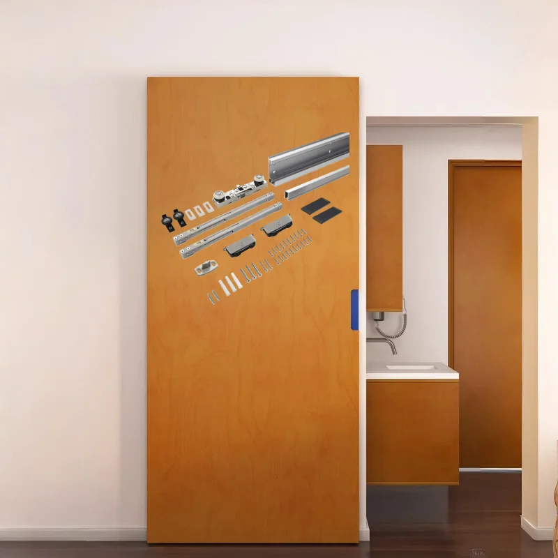 Ghost Barn Door Sliding Wooden Door System Mechanism Concealed Ghost Door Hardware Kits for Laundry