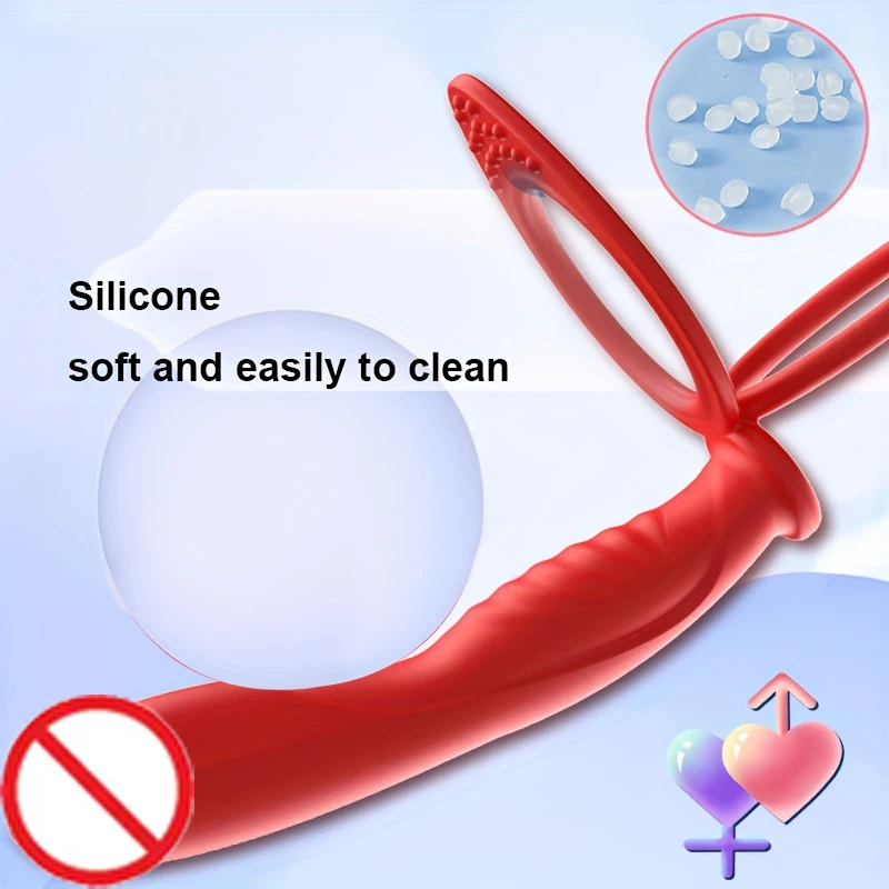 ของเล่นทางทวารหนักแบบสวมใส่สำหรับผู้ชาย ทำจากซิลิโคน รูปทรงอวัยวะเพศชายแบบสองช่อง