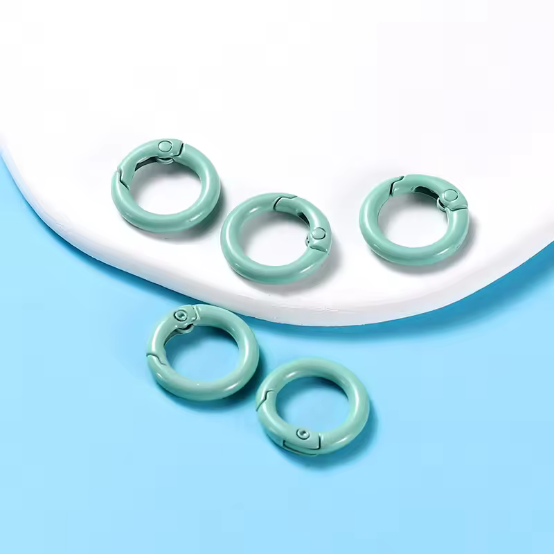 5Pcs/Lot 21 Colors Metal O Ring Spring Clasp Openable Round Carabiner Keychain Clips Hook Dog Chain DIY Jewelry Buckle Connector - Image 12