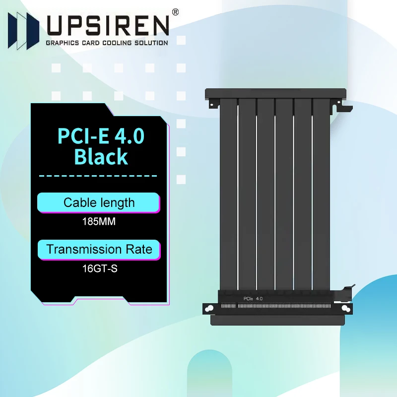 

Upsiren 180° PCI-E 30/4.0 Graphics card extension cable,Cable length 185mm/anti-electromagnetic interference