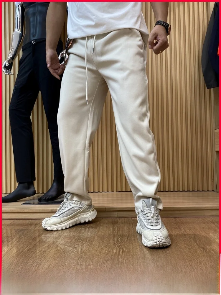 

Men's Winter Thiened Fce Lined Elastic Waist Casual Pants Straight Leg Cotton Polyester Blend Comfortable Breathable