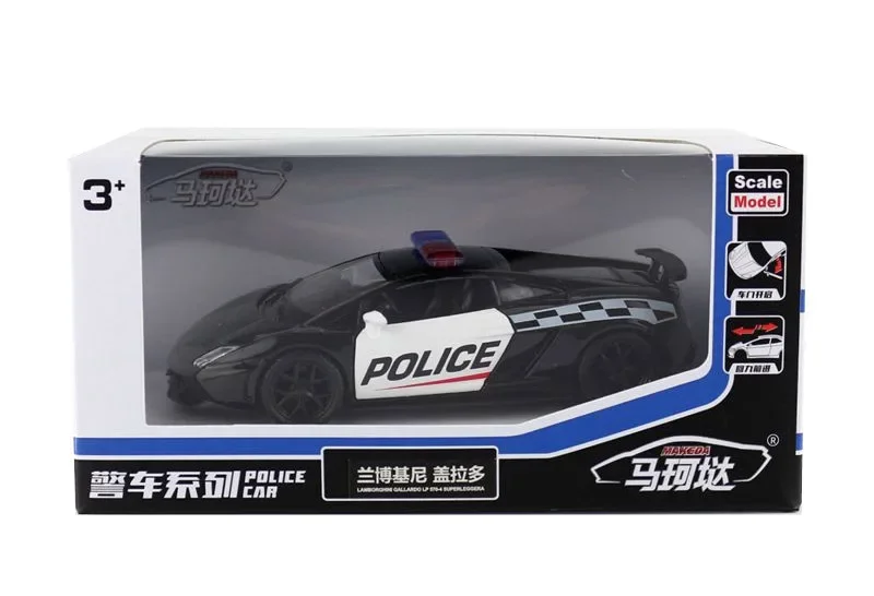 MaKeda1:36 Dodge Ford Mustang F150 Pickup Police Model Auto Pull Back Gift