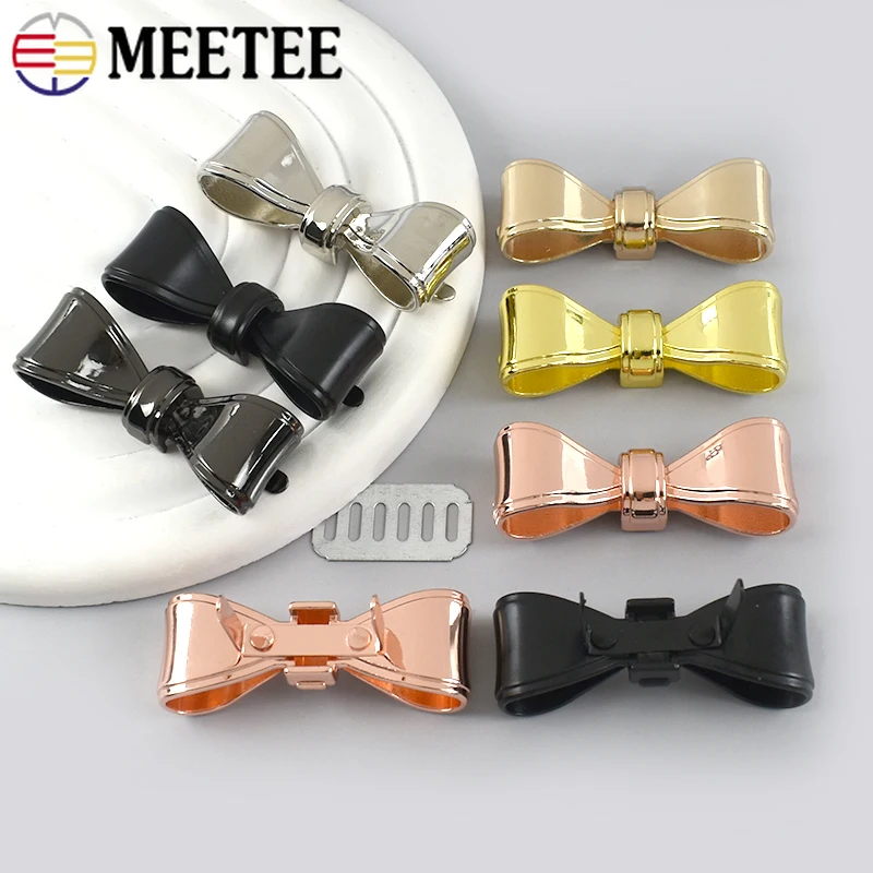 

5-20Pcs 47*17mm Metal Buckles Bowknot Decor Clasp Shoes Clothes Label Buckle Backpack Tag Hook DIY Leather Craft Bag Accessories