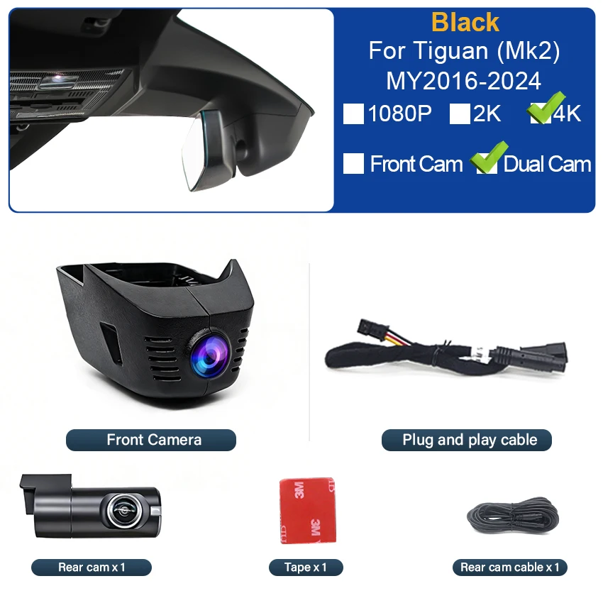 4K Dual Cam(Black)