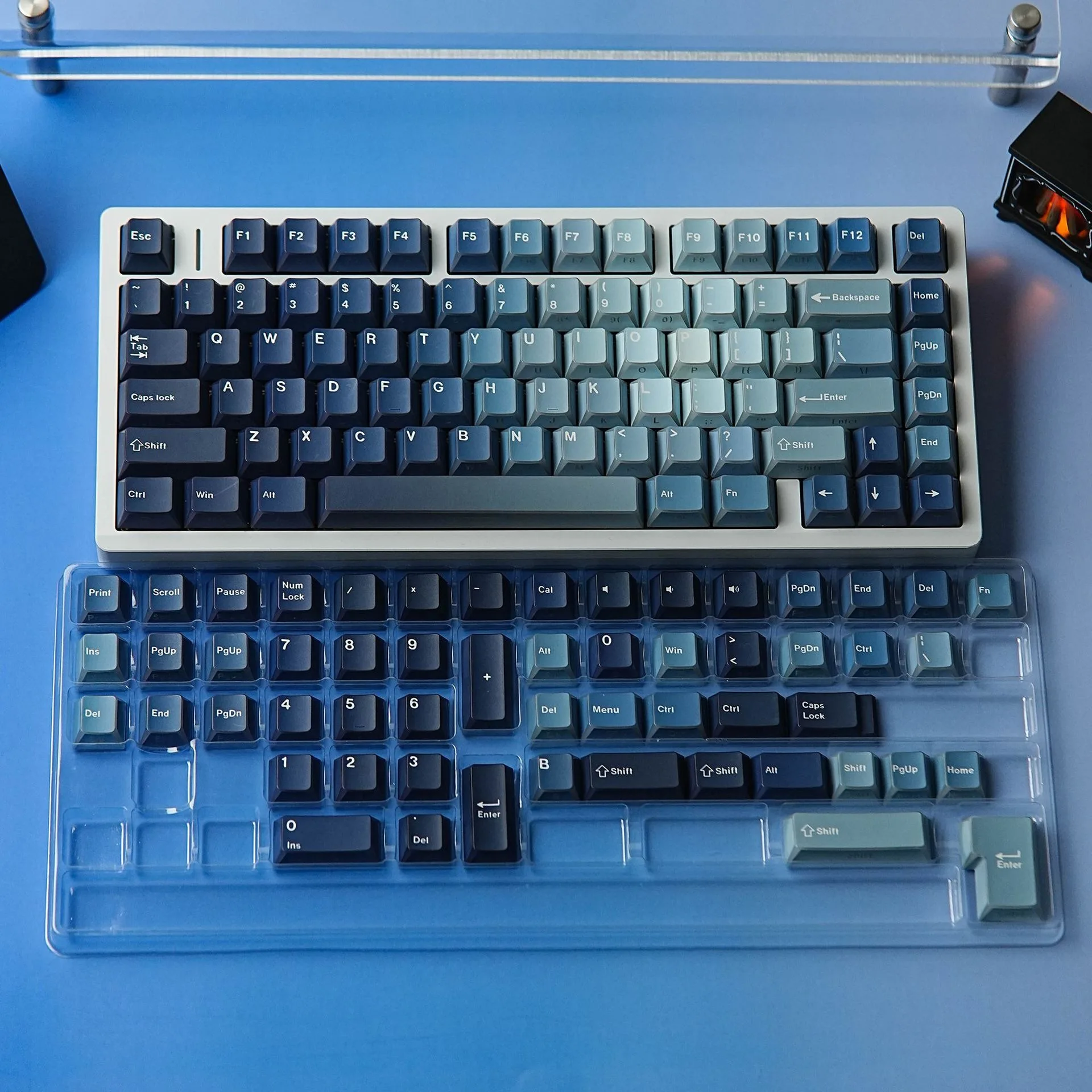 Hebrajski Rosyjski Hiszpański Francuski Brytyjski Niemiecki Koreański Klawiatura Mechaniczna Zakrzywione Krawędzie Boczne Nadruki na Klawiszach Profil Cherry PBT Keycap ISO — zdjęcie produktu 3
