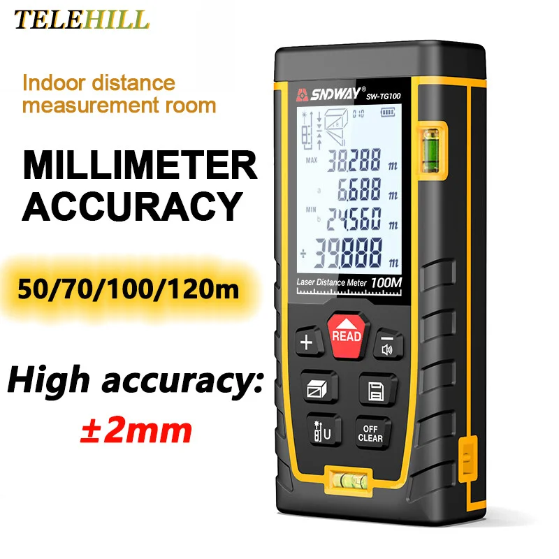 Laser Rangefinder 120m 100m 70m 50m Laser Distance Meter Electronic Roulette Digital Rang Finder Trena Tape Laser Measure Ruler