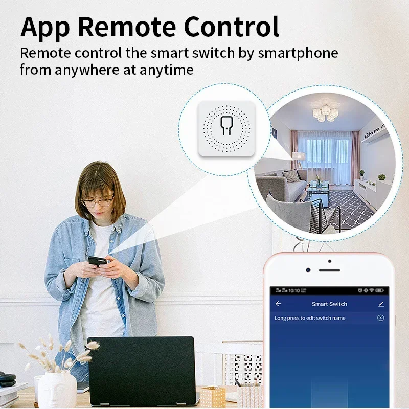 TNCE Tuya MiNi Breaker Switch 16A,WiFi Relay Timer Wireless Control,Smart Life APP Remote Control Voice With Alexa Google Home