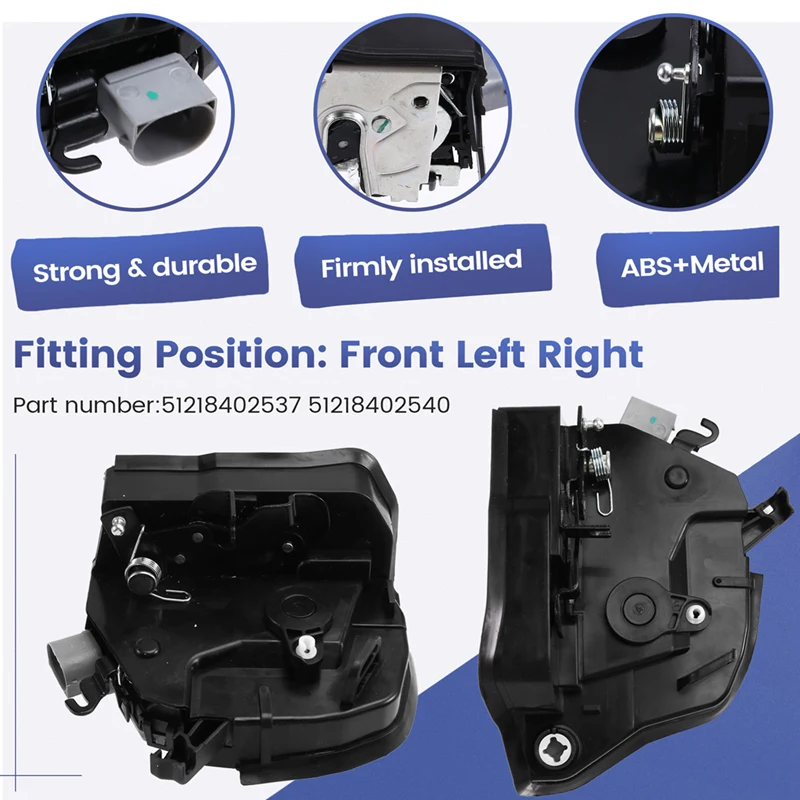 2Pc 51218402537 51218402540 For BMW E53 X5 2000-2006 Front Left + Right Integrated Door Lock Actuator