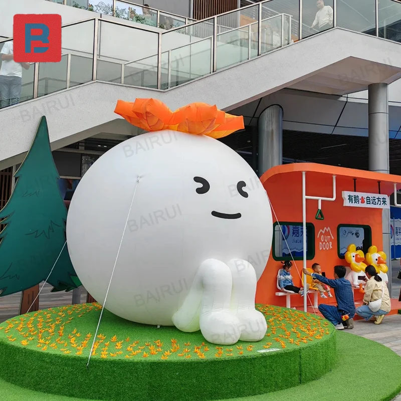 

Sitting cute inflatable maple leaf doll white cartoon dolls for concert decoration square advertising