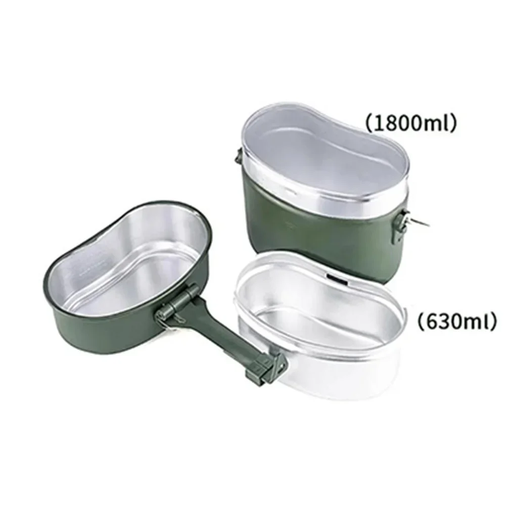 3 Pcs Aluminum Lunch Box Set 630ML German Design Portable For Outdoor Cookware for Camping Hiking Food Storage and Direct Heat