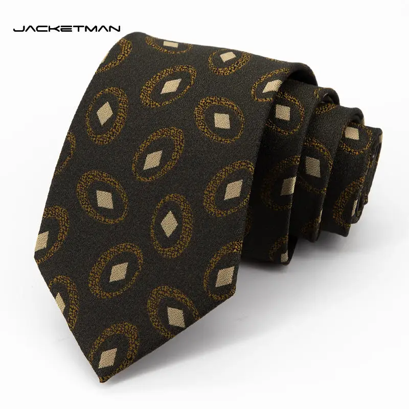 Jacketman Tie Men's Korean Version Coffee  Blue White Square Personalized Retro Formal Fashion Wide 8cm Style