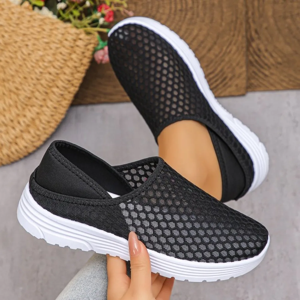

Women Mesh Shoes Breathable Slip-On Shoes for Women Lightweight Spring Autumn Sneakers Women Trendy Couple Style Half Slippers