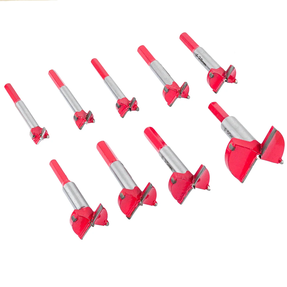 6Pcs/Set 15mm-25mm Forstner Drill Bit 2 Flutes Carbide Tip Auger Woodworking Hole Saw Wooden Cutter For Power Tools Drill Bits