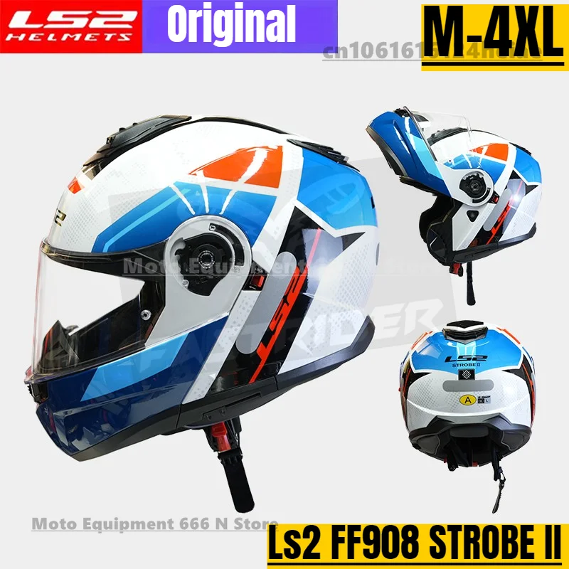 

Original Ls2 FF908 STROBE II Motorcycle Full Face Helmet Flip Up Capacete Double Lens Ls2 KPA Material casco moto