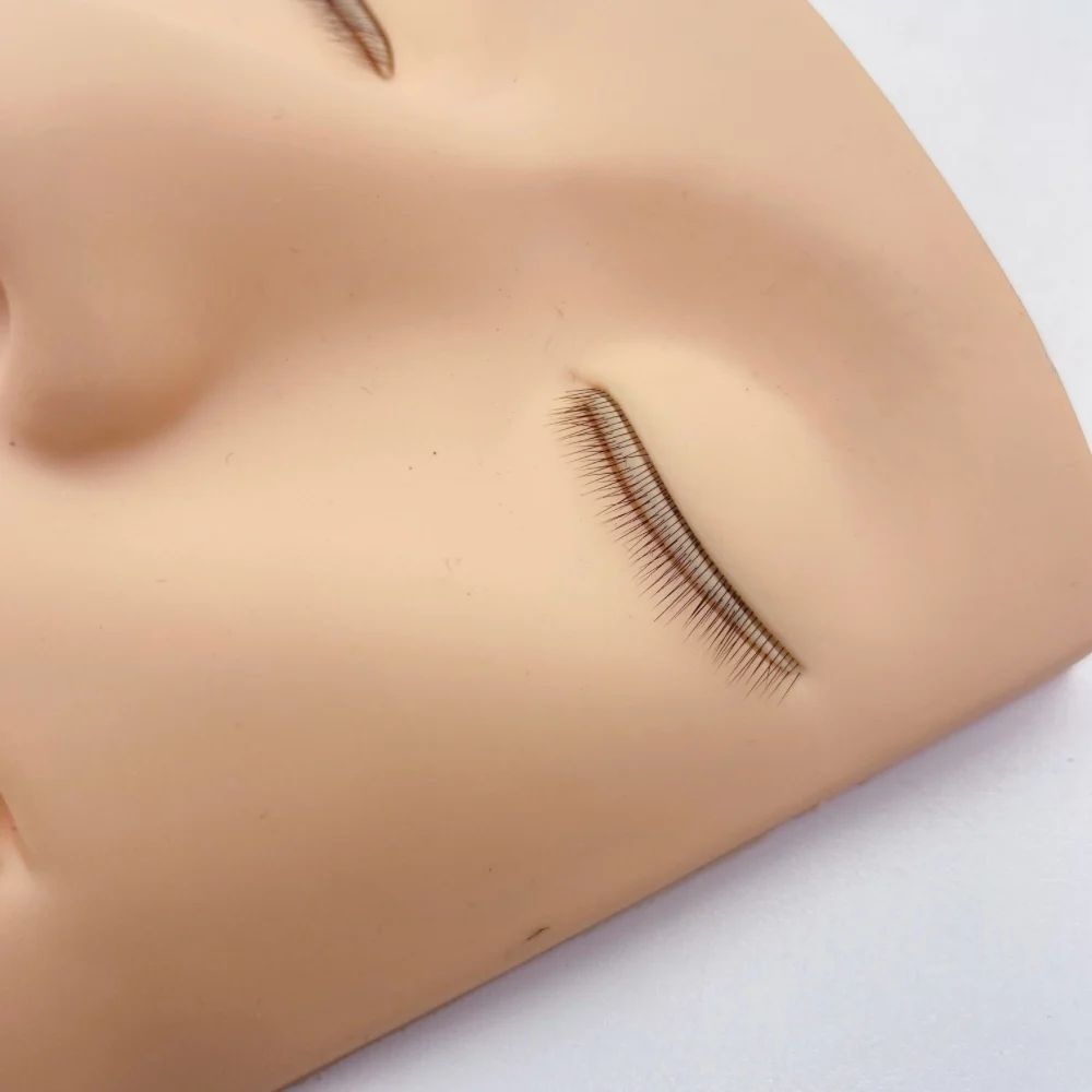 Lash Mannequin Head Silicone Eyelash Mannequin Face Practice with 3 Layer Lashes for Eyelash Extension Cosmetic Model Supplies