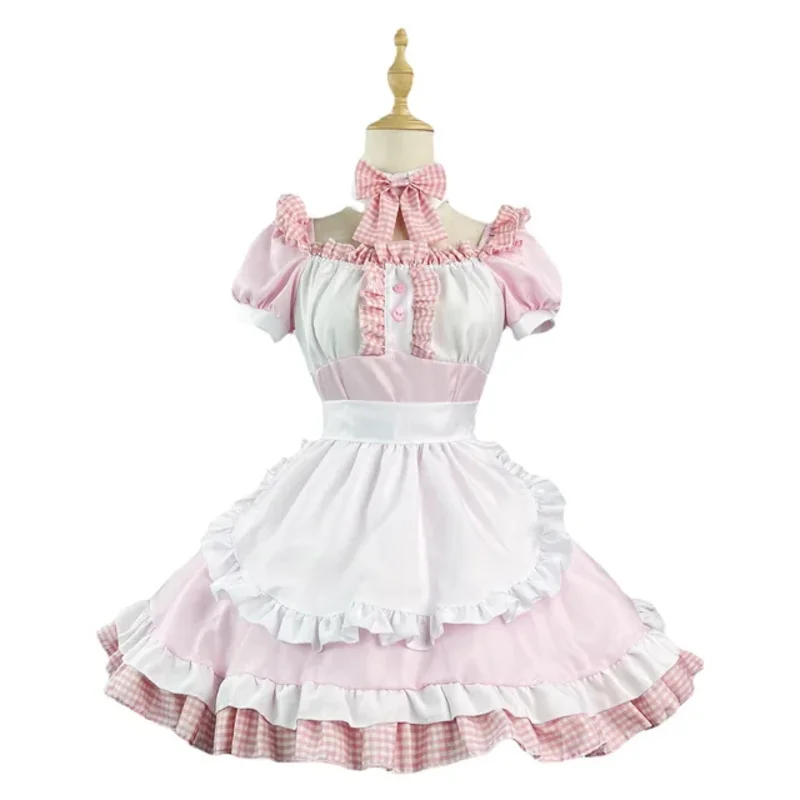 Nowa różowa urocza sukienka pokojówki Lolita cosplay kot dziewczyna pokojówka garnitur dla kelnera pokojówka kostiumy sceniczne S -5XL wa4137