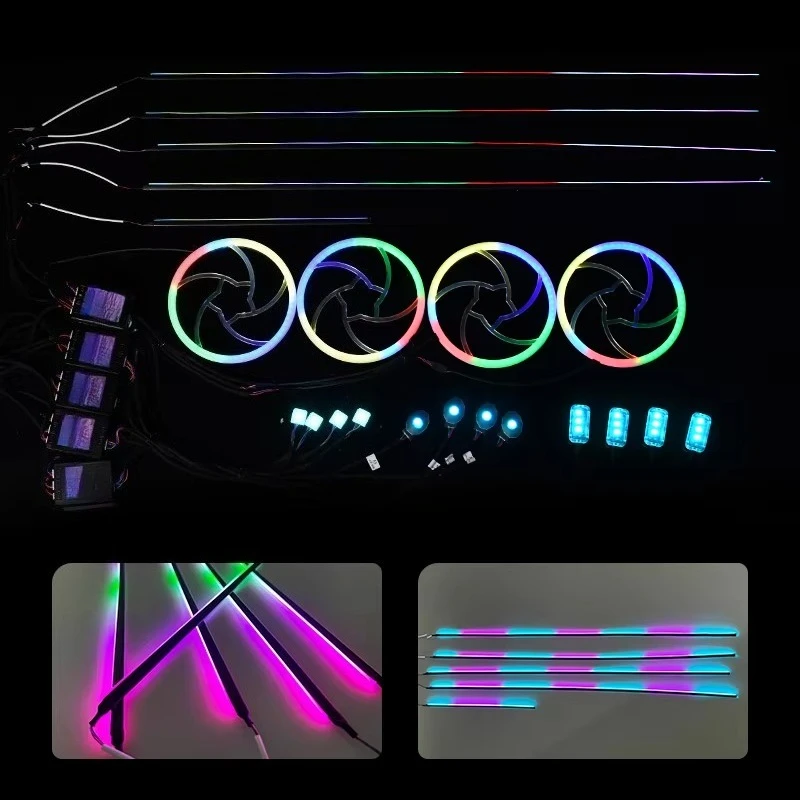 New LED Car Ambient Mood Lights 256 Color RGB APP Sound Control Auto Interior Decoration Acrylic Atmosphere Lamp Strip