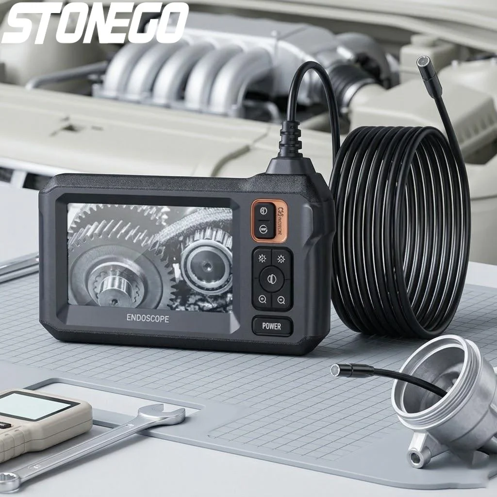 

1080P HD WiFi Endoscope 43 Inch Display 15m Cable Dual Head 2600mAh Auto Electrical Inspection Tool