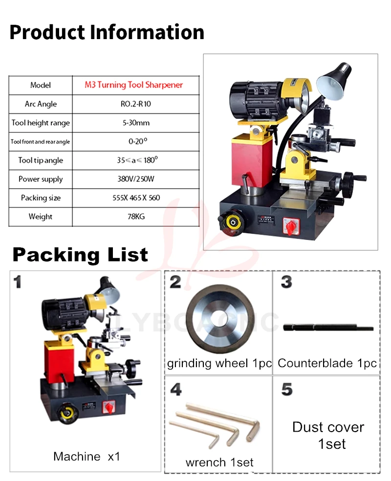 M3 M4 Universal Turning Tool Grinding Machine Multi-purpose Sharpener Knife Grinder380V 250W Electric Sharpening Machine 220V