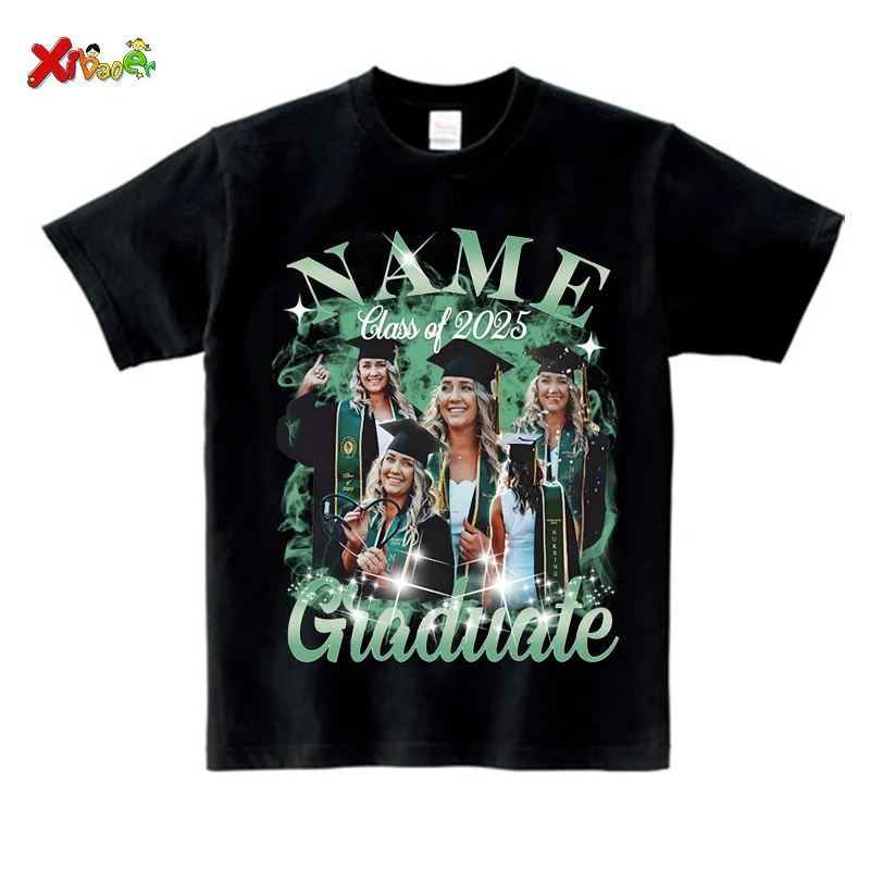Class of 2025 Shirt Family Graduation Tshirt Grad Bootleg Custom Graduate Photo T-Shirt Personalized Tee Proud Family Shirts