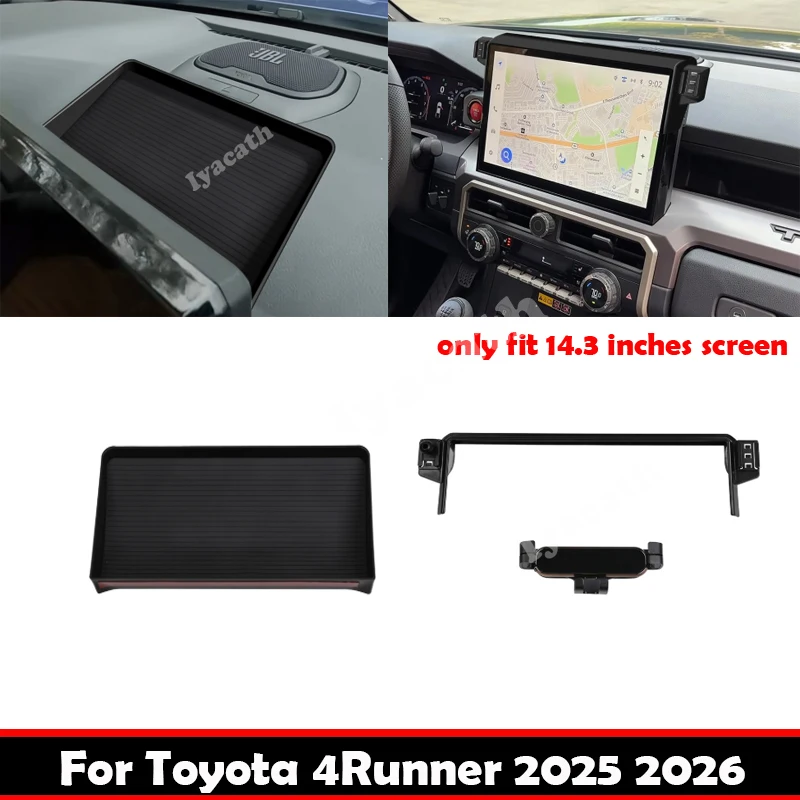 For TOYOTA 4Runner 4 Runner 2025 2026 ABS Front Dashboard Mobile Phone Holder Screen Storage Box Cover Interior Accessories