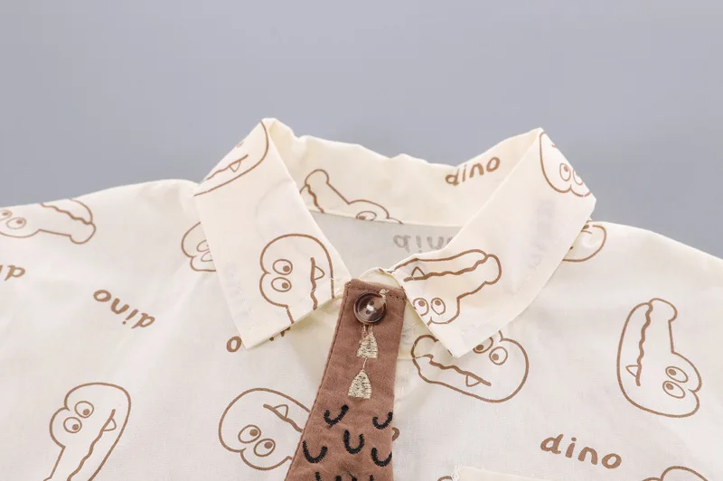 New Summer Baby Boys Clothes Children Cartoon Crocodile Tie T Shirt Shorts 2Pcs/Sets Toddler Fashion Costume Kids Tracksuits