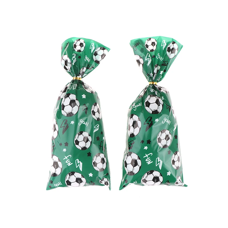 50pcs Football Theme Gift Wrapping Bags Soccer Candy Bag Cookie Popcorn Bag Fans Party Favor Bags For Boys Birthday Party Decor