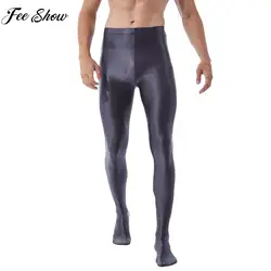 Mens Trousers Long Pants Fashion Glossy Pantyhose Training Fitness Ballet Dance Yoga Leggings Workout Sports Tights Pants