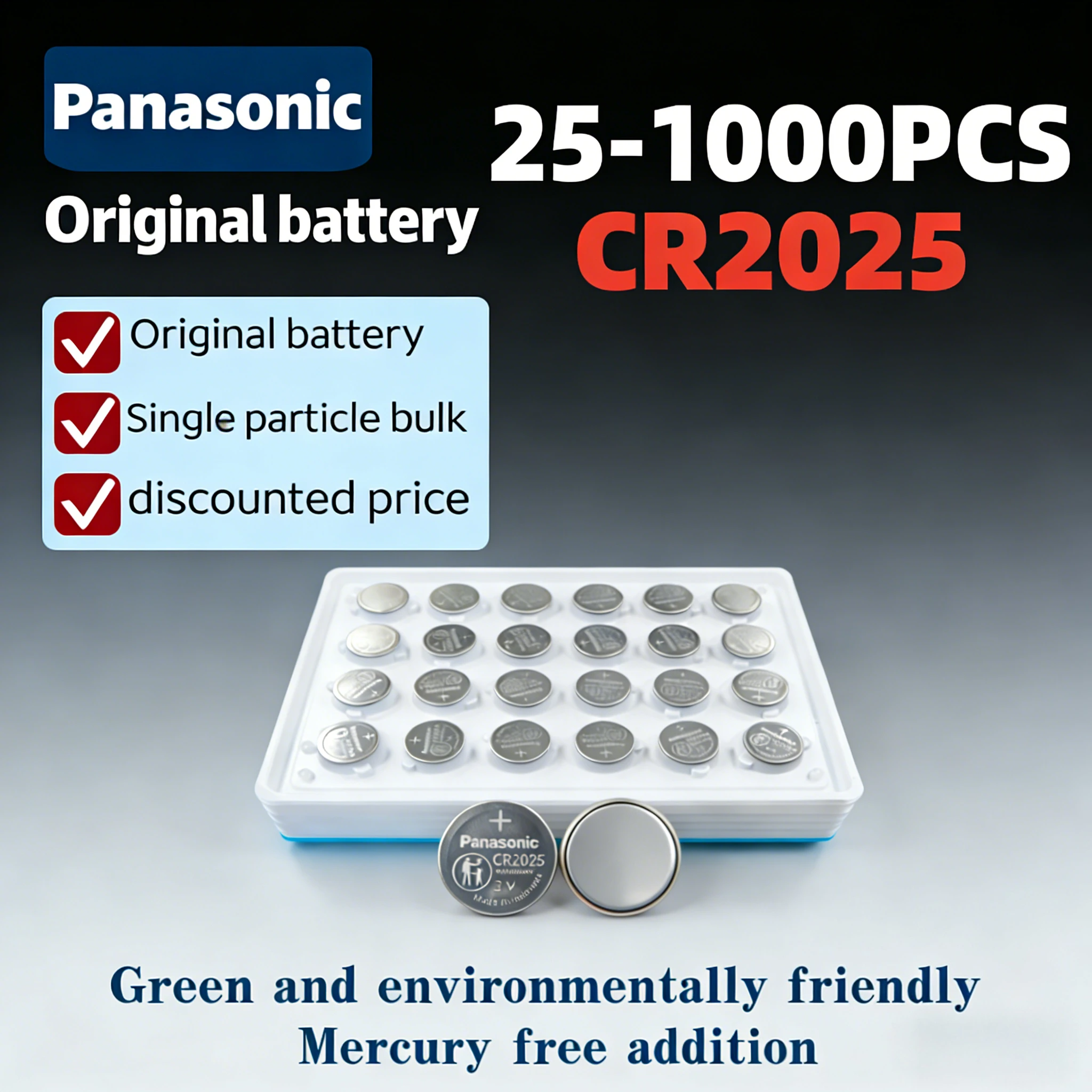 

Panasonic CR2025 Lithium 3V Button Cell Long Shelf Life Leak Proof for Watch Car Key Remote Calculator Toys CR2025 Coin Battery