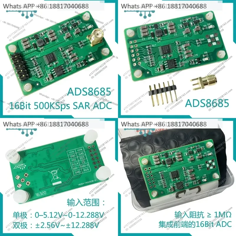 ADS8685 16Bit 500Ksps SAR ADC Module for Single Bipolar 2.56V to 12V Input Range with 288V Isolation