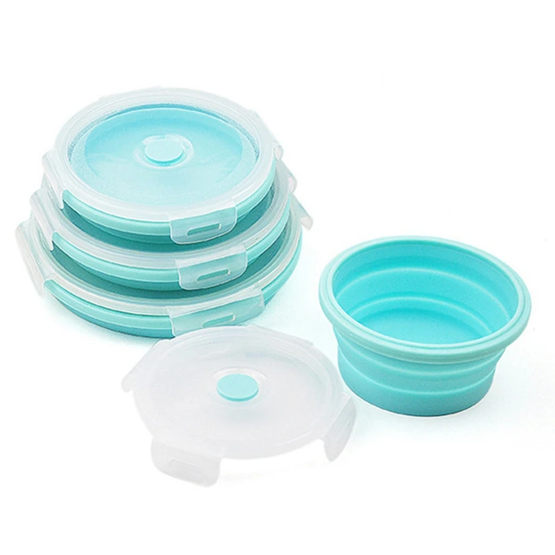 Lunch Box Food Storage Container Box Collapsible Microwavable Portable Oven Bowl Picnic Camping Box